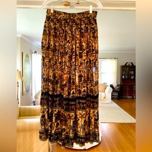 Orvis safari print long skirt size medium